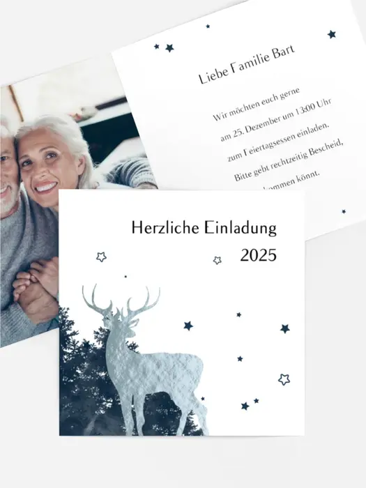 Foto Weihnachtseinladung Hirsch Foto Weihnachtseinladung Hirsch